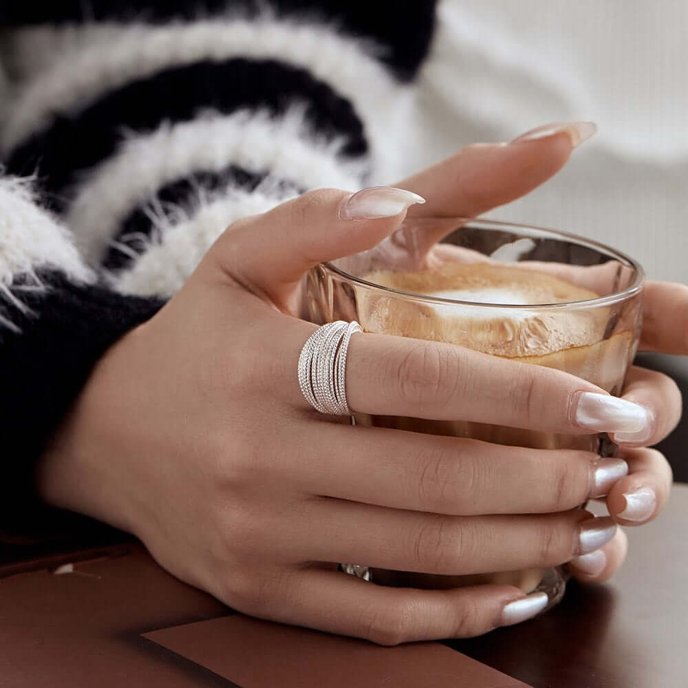 18K Gold Crossover Layered Thumb Ring for Women - Elegant Stackable Jewelry for Everyday Wear | Perfect for Casual Outfits, Office Style & Special Occasions