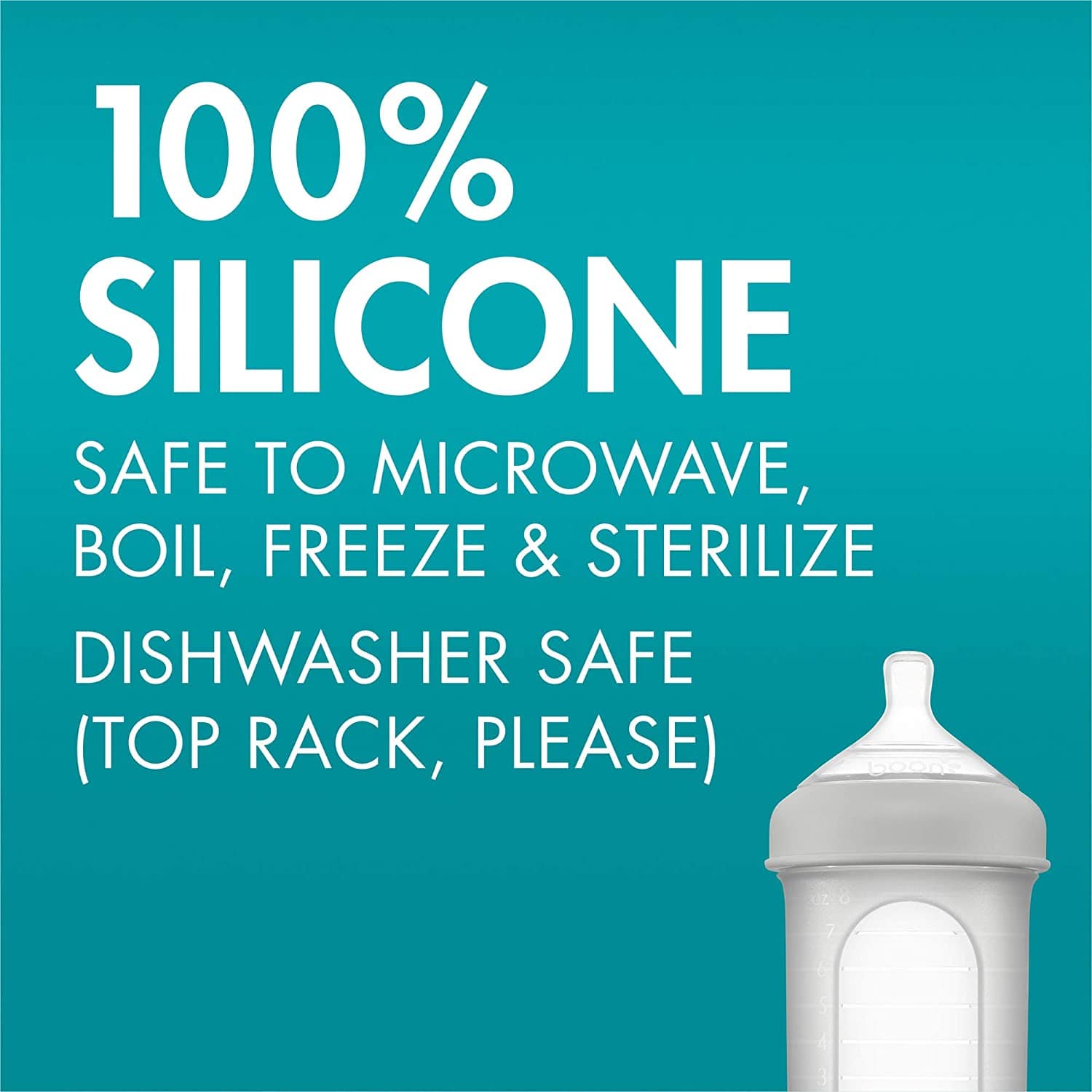Boon Nursh Silicone Pouch Bottle - 8oz (3 Pack) Grey - Leak-Proof Baby Feeding Bottle for On-the-Go, Travel & Daycare Use