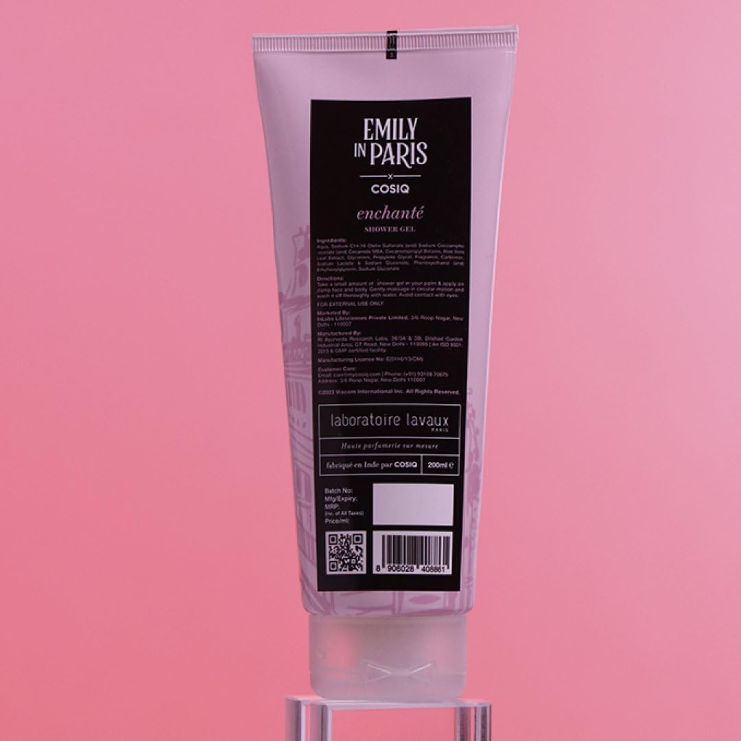 Cos-IQ Emily In Paris Body Wash for Women - Long Lasting Floral Woody Musk Scent | 24/7 Shower Fresh | Paraben Free & Soap Free Formula for Glowing Skin | 200ml | Perfect for Daily Shower, Spa Day & Gift Giving