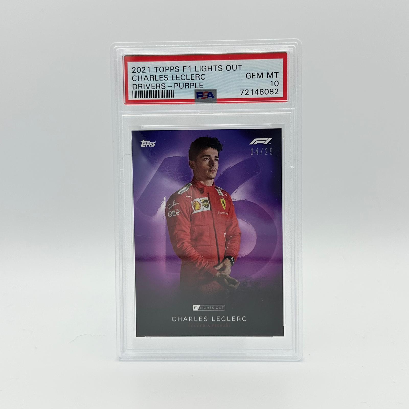PSA 10 2023 Charles Leclerc Purple Parallel 14/25 Formula 1 Racing Card - Perfect for Collectors, Investors & F1 Fans Display