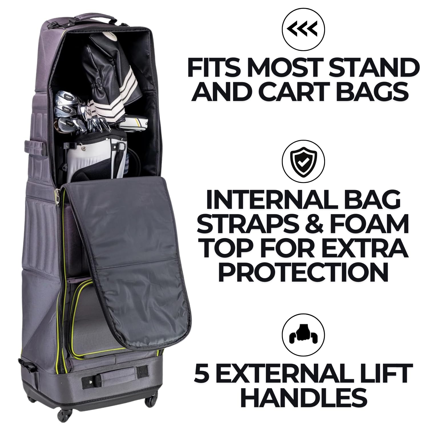 Izzo Golf Travel Bag - Durable Golf Club Travel Cover Case for Airplane & Car - Perfect for Golfers on the Go