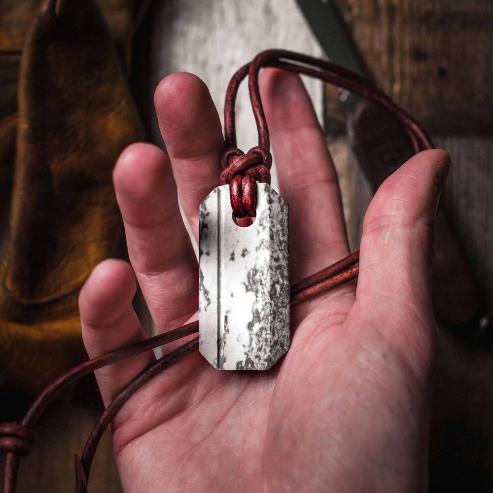 Viking Whetstone Necklace - Authentic Norse Survival Pendant by Wazoo | Rare Collectible Viking Jewelry for Outdoor Adventures & Historical Reenactments