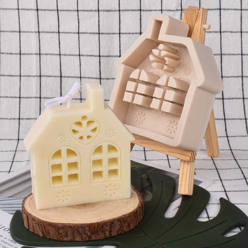 Christmas House Silicone Candle Molds - DIY Candle Making Kit for Resin, Aromatherapy, Wax Soap - Perfect for Holiday Home Decor & Handmade Crafts (Ideal for Christmas Gifts & Cozy Winter Decorations)