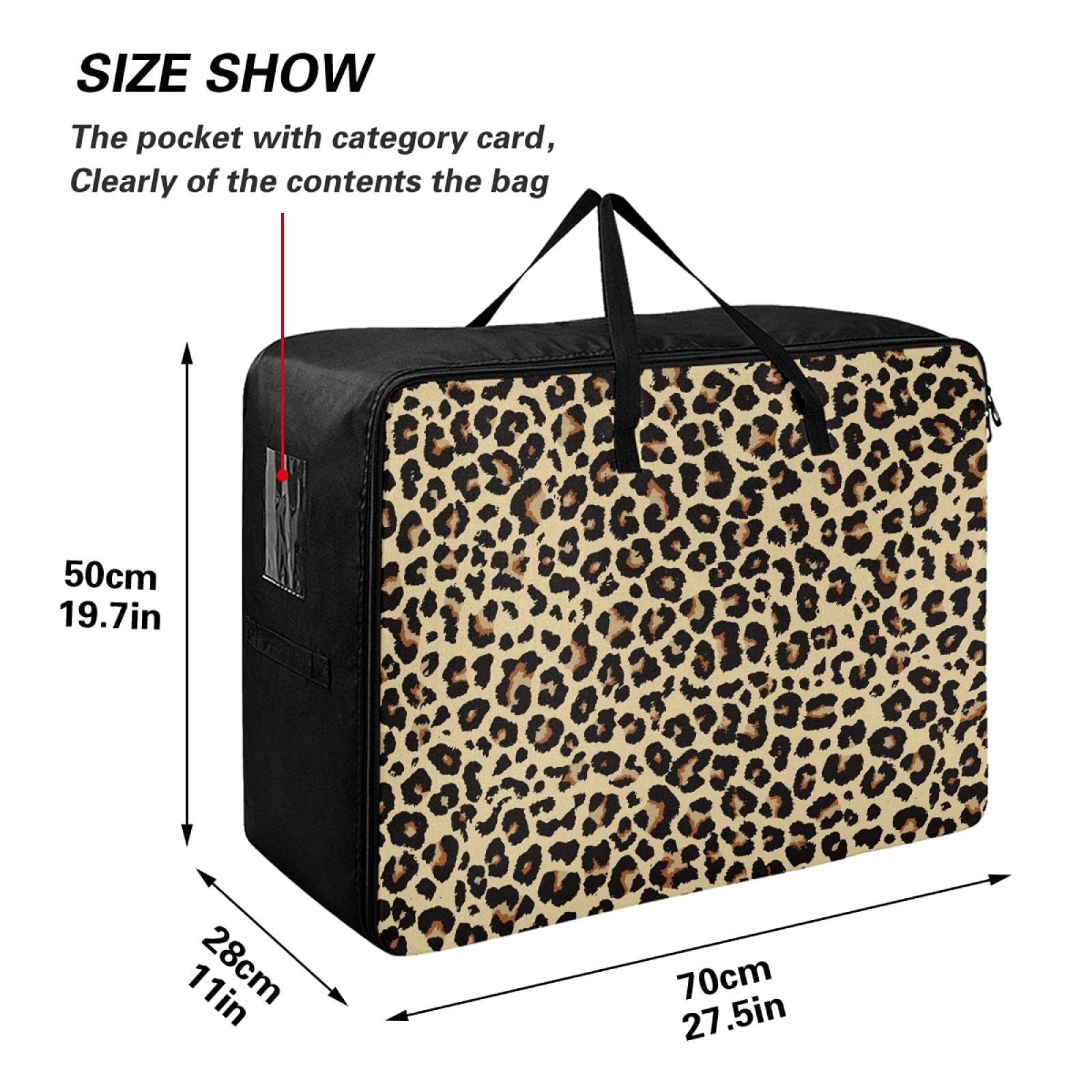 ALAZA Cheetah Print Large Storage Bag - Space Saving Laundry Bag for Comforters, Quilts, Bedspreads & Pillows - Travel Luggage Organizer, Moving Tote & Closet Storage Solution - Perfect for Home Organization & Travel Packing