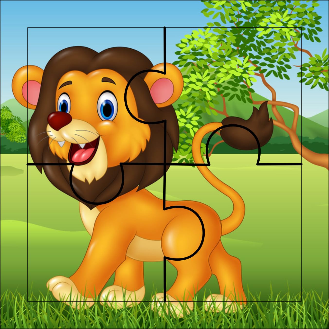 Educational Animal Puzzle for Kids - 4 Piece Learning Toy for Toddlers & Preschoolers | Fun & Interactive Puzzle Game for Early Childhood Development | Perfect for Home, Classroom & Travel Play