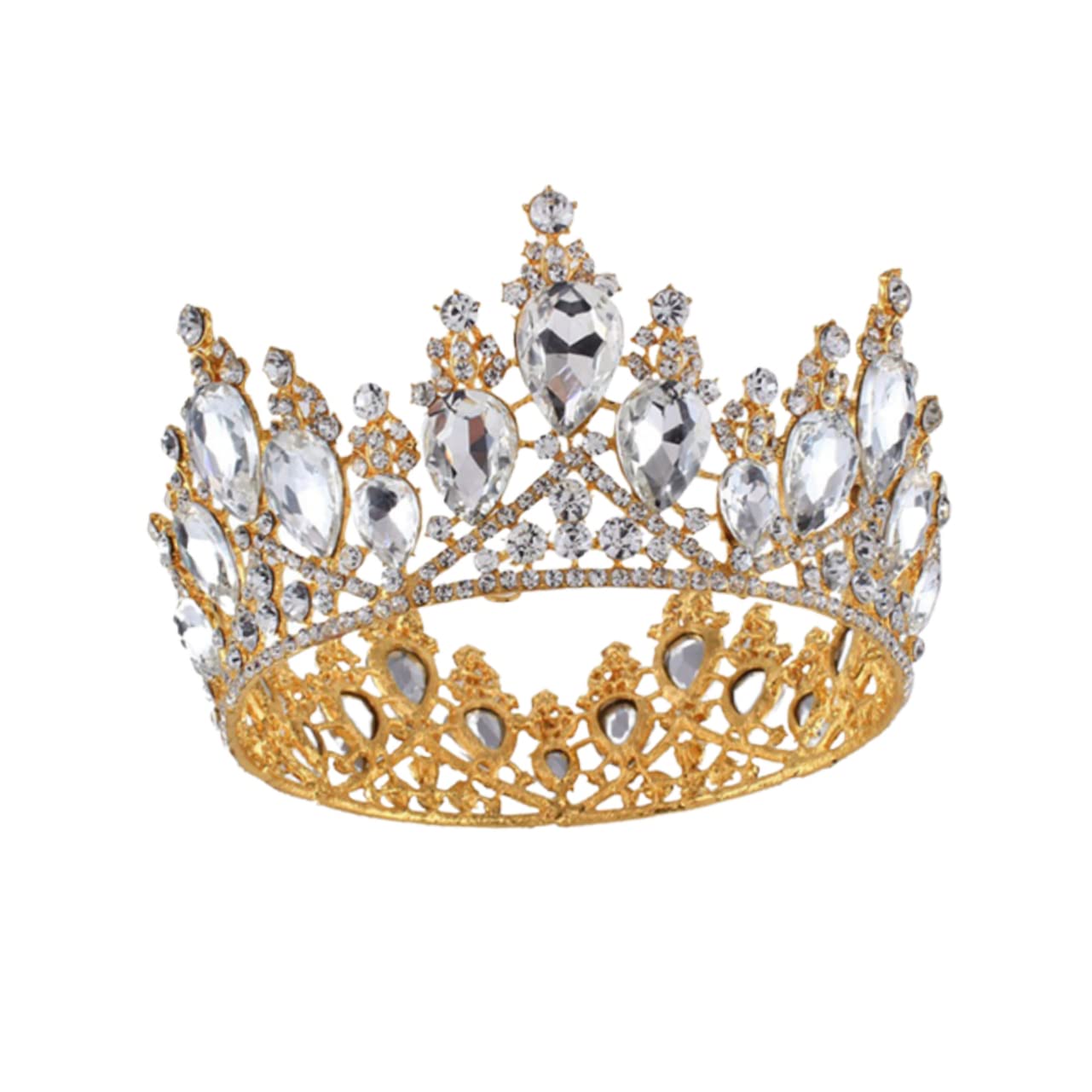 FRCOLOR Crystal Bridal Tiara for Wedding, Birthday, Prom - Rhinestone Princess Crown Headpiece for Bride, Bridesmaid, Quinceañera - Perfect for Weddings, Parties, Pageants, and Special Occasions