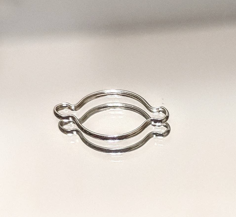 Sterling Silver or Gold Filled Oval Wire Bezel Dangle Setting - 5x3mm & 10x8mm Sizes - Double Loop & Wire Tite Design for Faceted/Cabochon Stones (263 250) - Perfect for Jewelry Making, Earrings & Pendant Crafting