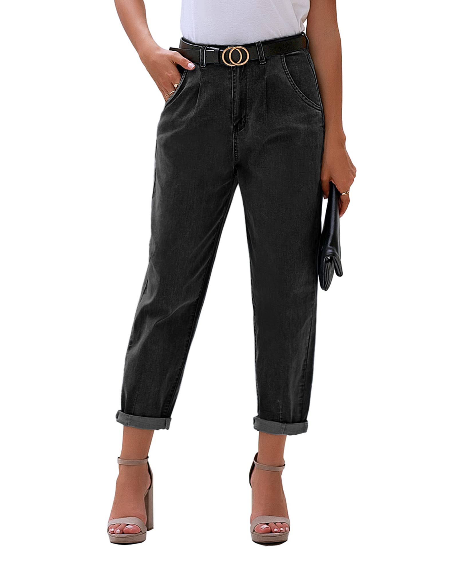 Stylish Women's High Waisted Boyfriend Jeans - Loose Fit Mom Jeans with Stretch, Classic Balloon Denim Pants for Casual Wear & Everyday Comfort | Perfect for Street Style, Weekend Outings & Relaxed Fashion Looks