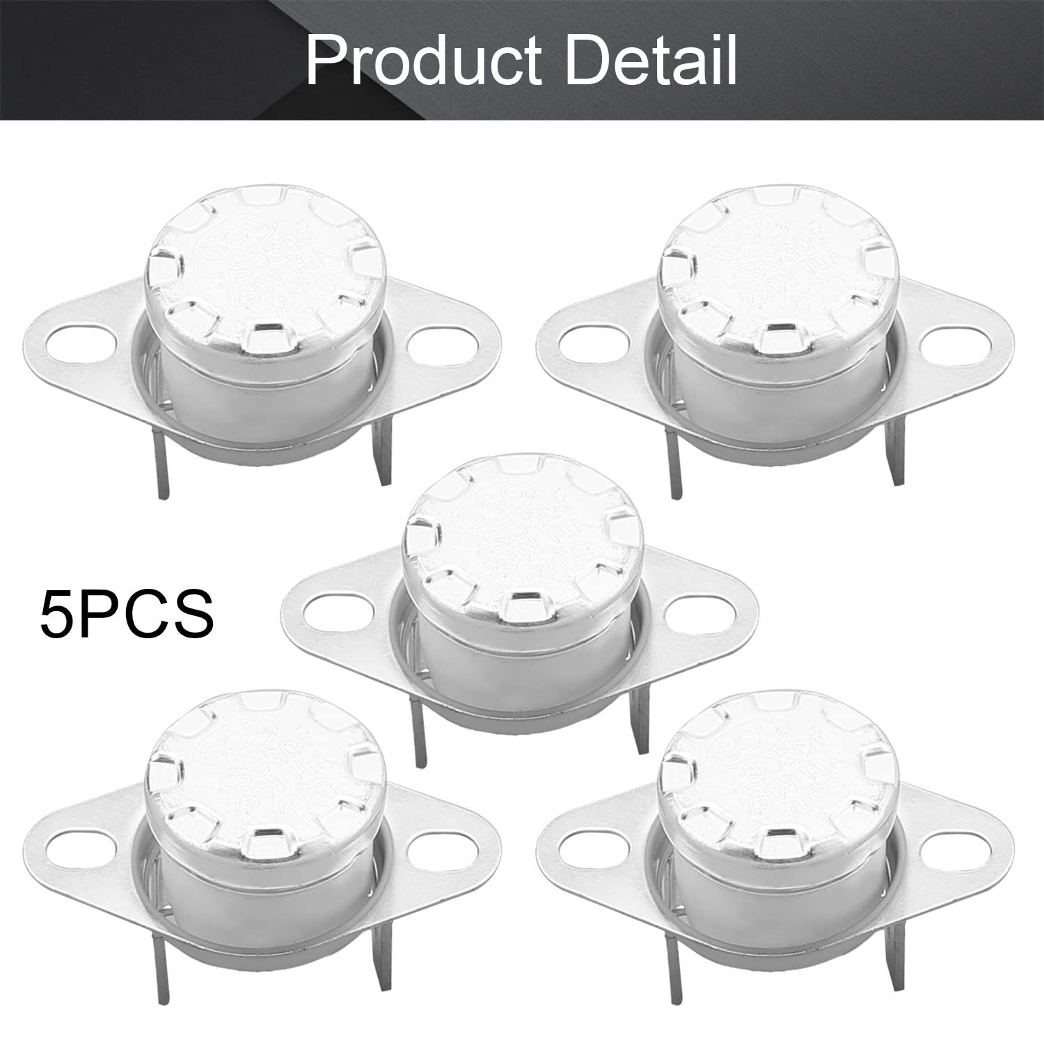 5Pcs KSD301 Thermostat - 140°C Normally Closed Bimetal Temperature Switch for Microwave, Oven, Coffee Maker - Adjustable Snap Disc Thermostat for Home Appliances & DIY Projects