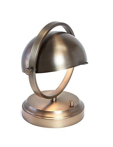 Abbey Cordless Lamp - Dark Antique Brass - Rechargeable Battery Operated Wireless Decorative Lamp for Bedroom, Living Room, or Outdoor Use