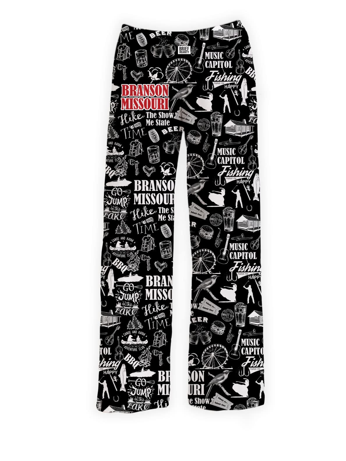 BRIEF INSANITY Unisex Lounge Pajama Pants - Soft Comfortable Sleepwear with State & City Chalk Design - Perfect for Relaxing at Home, Lounging or Sleeping