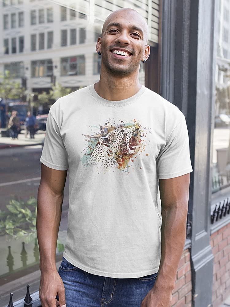Men's Paint Splash Leopard Print Graphic T-Shirt - Casual Streetwear for Everyday Wear & Urban Fashion