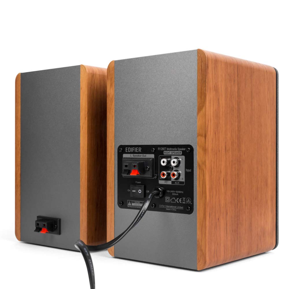 Edifier R1280T 42W Powered Bookshelf Speakers with Stands - 2.0 Active Studio Monitor Speakers, Wooden Enclosure - Perfect for Home Audio, Gaming & Music Production Setup