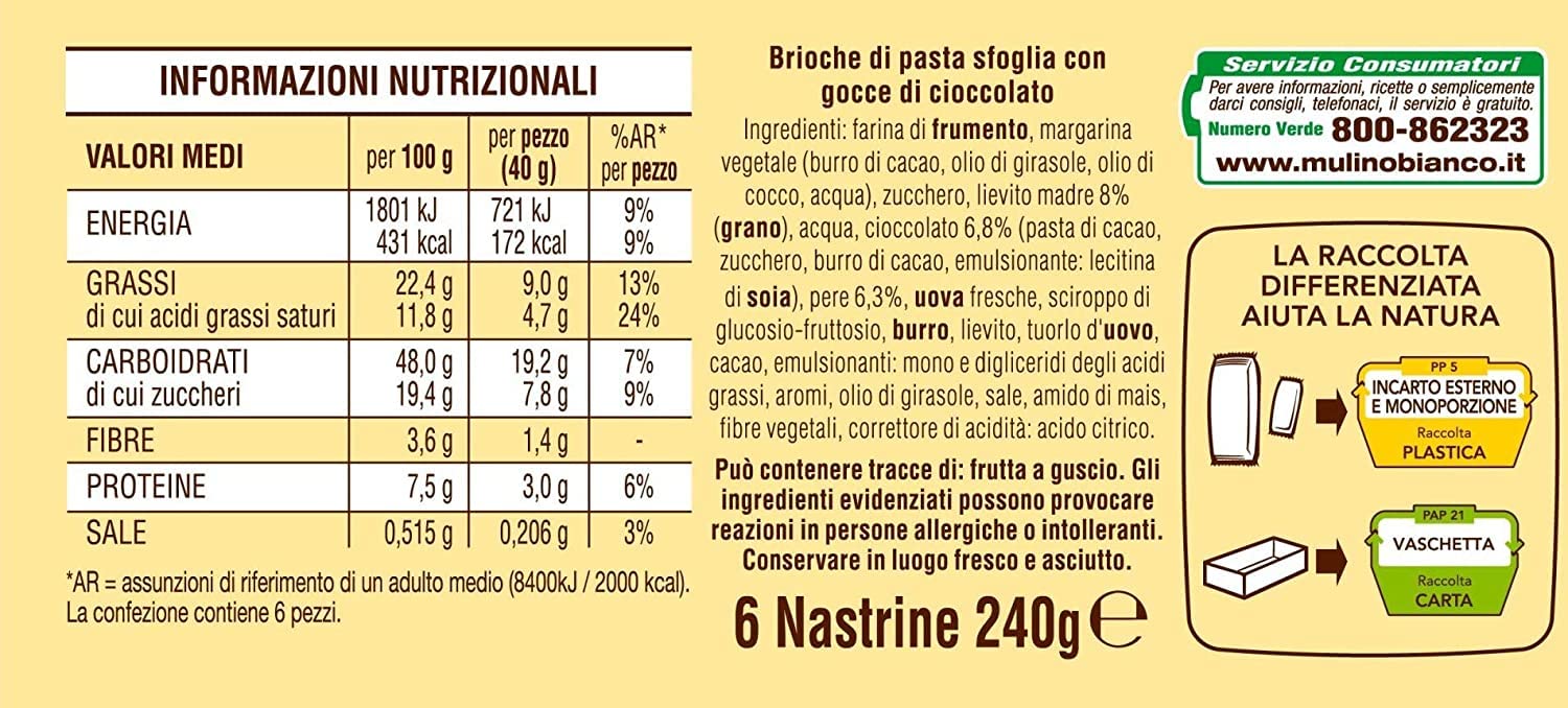 3x Mulino Bianco Nastrine Chocolate Drops Snacks, Sweet Pear Flavor Chocolate Bars, Italian Gourmet Snacks – 6 Pack + 400g Italian Tomato Pulp – Perfect for Office, School & Travel Snacking