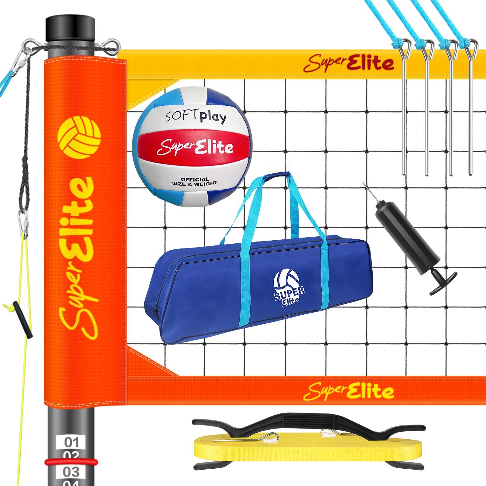 Professional Heavy Duty Volleyball Net with Aluminum Poles for Backyard, Outdoor & Beach Games | Perfect for Backyard BBQs, Beach Parties & Sports Training