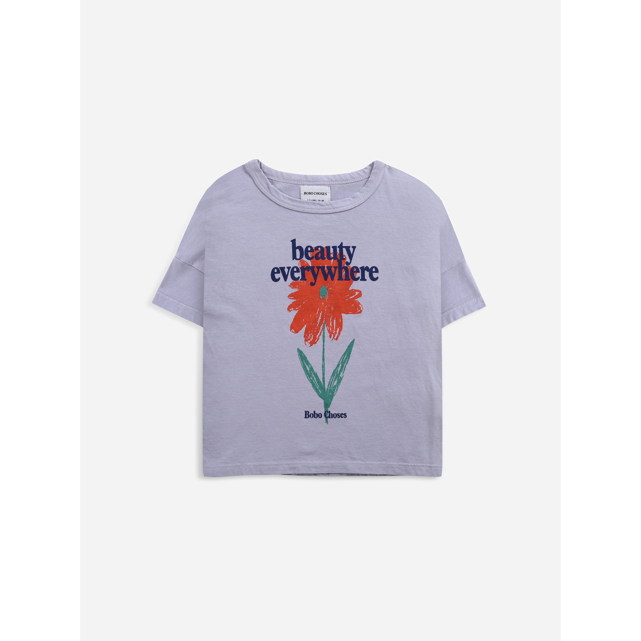 Bobo Choses Petunia Short Sleeve Cotton T-Shirt for Kids - Soft & Comfortable Casual Top for Everyday Wear, Playdates & School Outfits