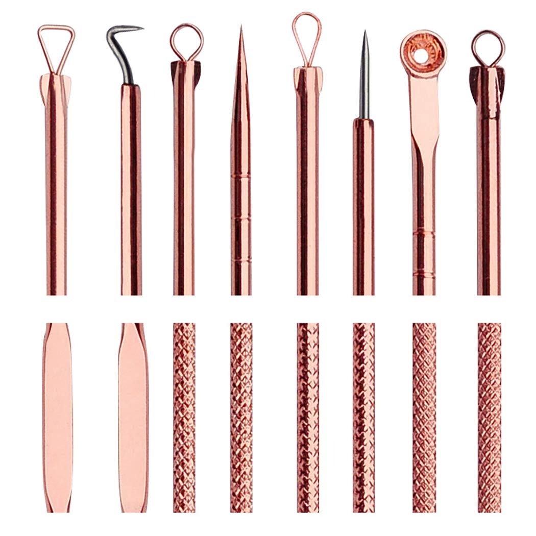 Anjetan 4PCS Blackhead Tweezers Kit - Stainless Steel Acne Extractor Tools with Travel Case for Blackhead Removal, Pimple Popping & Skincare - Perfect for Home Spa, Travel & Professional Use