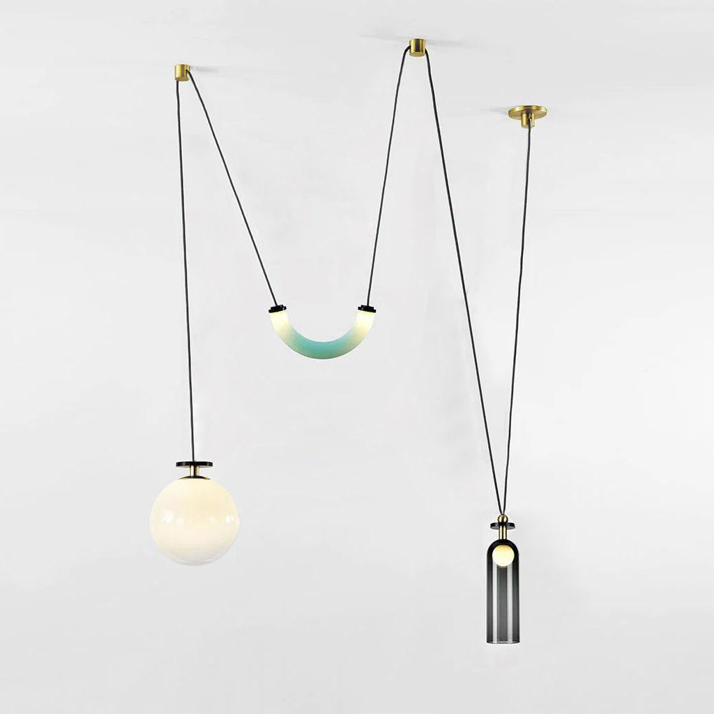 Modern Geometric Shape Art Chandelier - Elegant Ceiling Light Fixture for Living Room, Dining Room, and Bedroom Decor