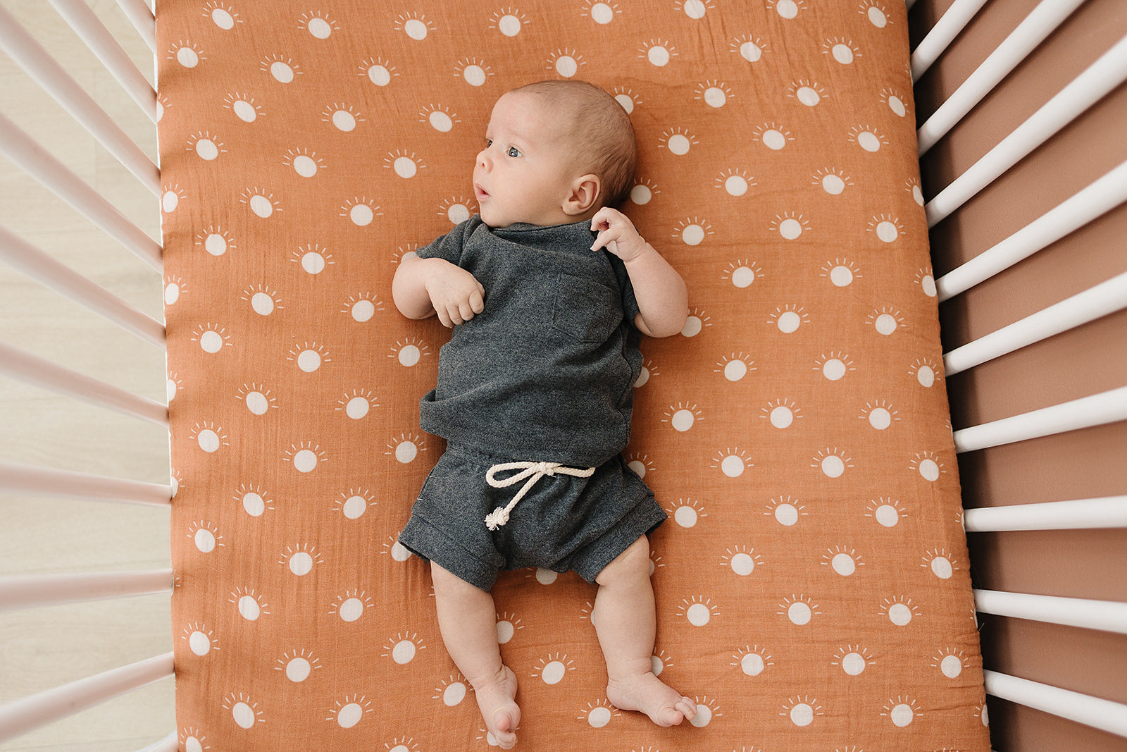 Organic Cotton Muslin Crib Sheet - Soft Breathable Baby Bedding for Nursery, Daycare & Travel - Fits Standard Crib Mattresses (28