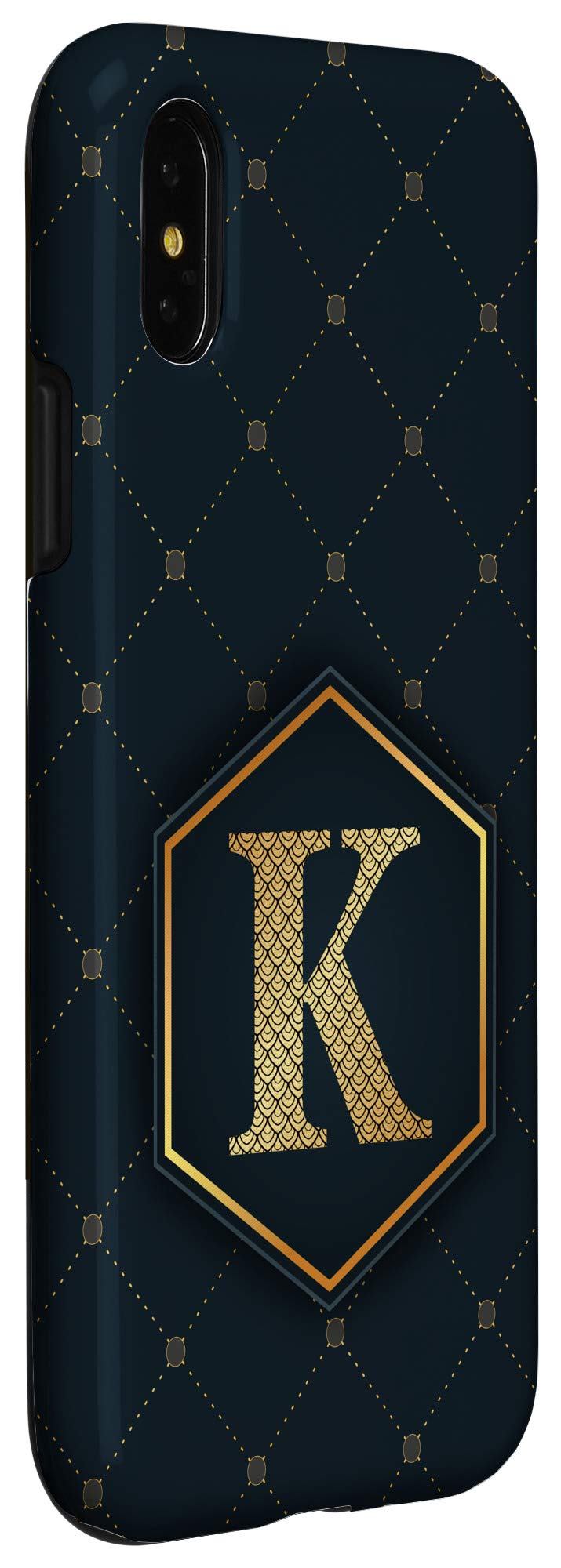 iPhone X/XS Letter K Geometric Pattern Phone Case - Chic Alphabet K Design for iPhone X & XS - Perfect for Fashion & Personalization Lovers