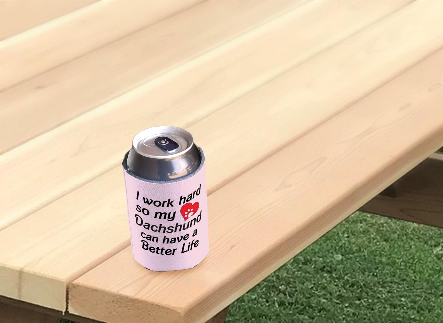 96-Pack Heart Paw Print Can Coolers for Dog Lovers - Perfect Gift for Dachshund Owners & Men Who Work Hard - Keep Drinks Cold at BBQs, Parties & Outdoor Adventures