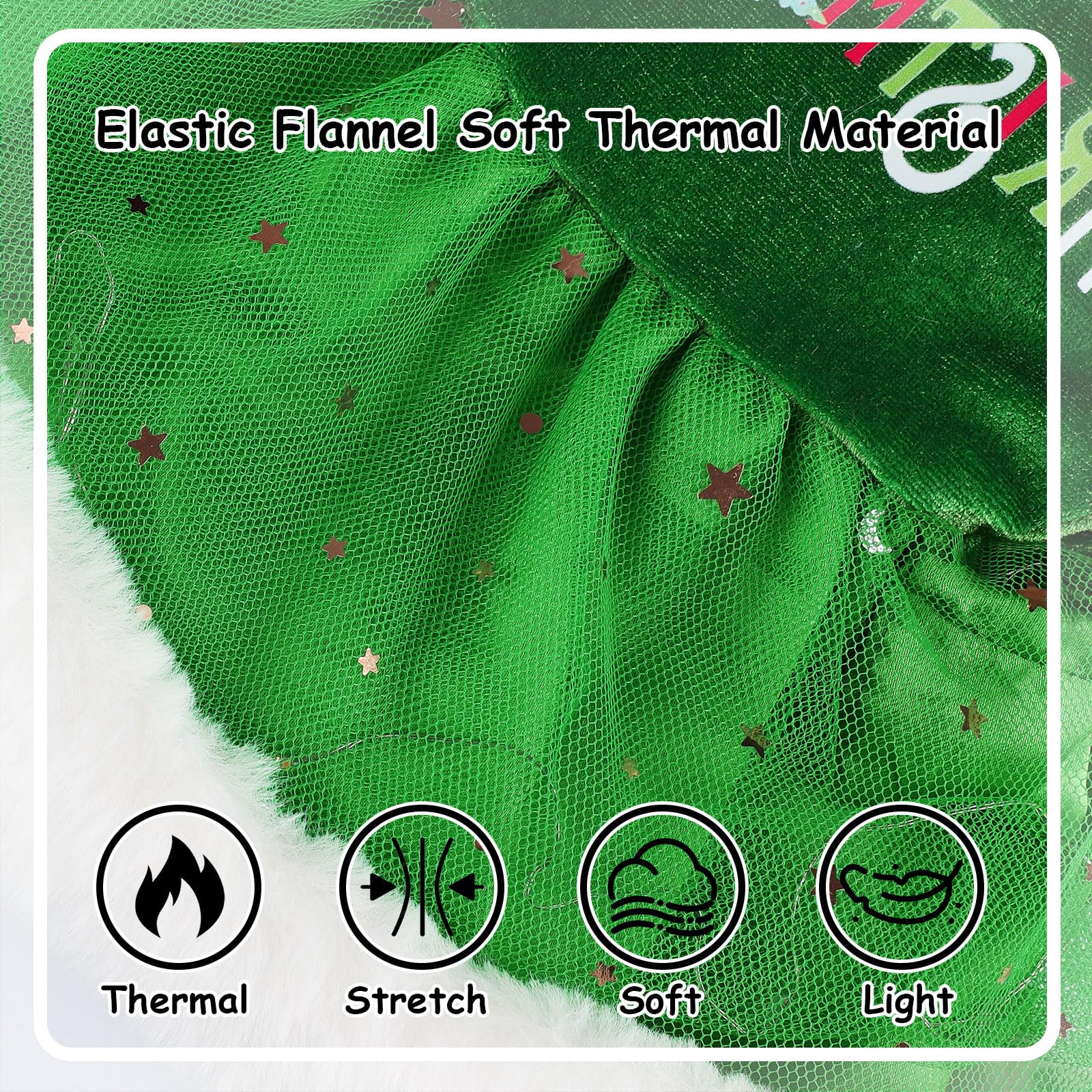 LED Light Pet Christmas Sweater Dress for Small Dogs - Festive Green Velvet Puppy Outfit with Soft Fabric for Holiday Parties & Family Photos