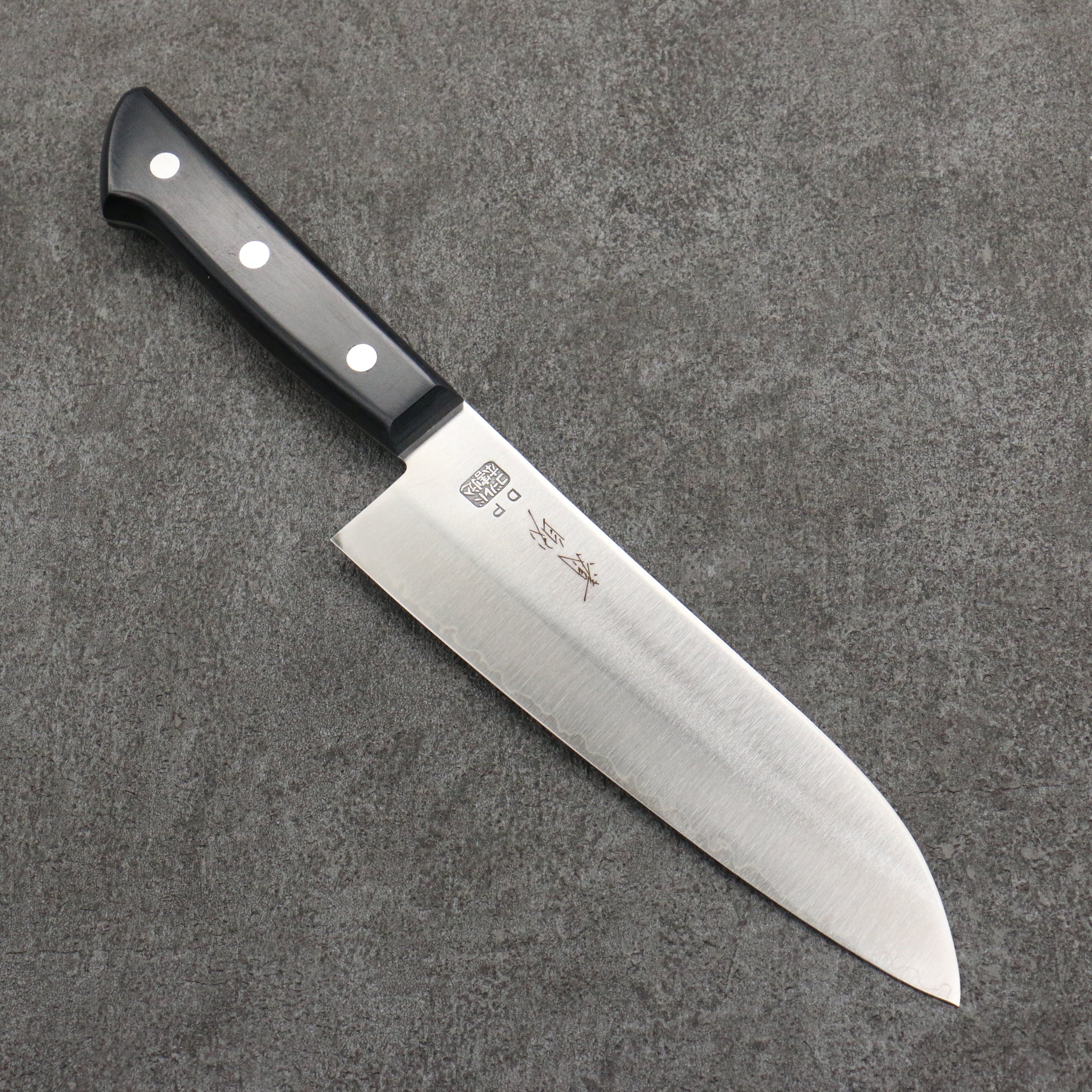 Premium Seisuke VG1 Santoku Knife 165mm - Japanese Migaki Polish Finish, Black Pakkawood Handle - Ideal for Slicing, Dicing & Chopping Vegetables, Meat & Fish