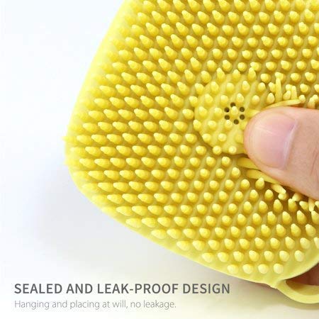 Premium Soft Silicone Body Brush with Built-in Shower Gel Dispenser - Exfoliating & Massaging Bath & Shower Scrubber (1 Pack) - Ideal for Spa Days, Deep Cleansing & Relaxing Skin Care Routine
