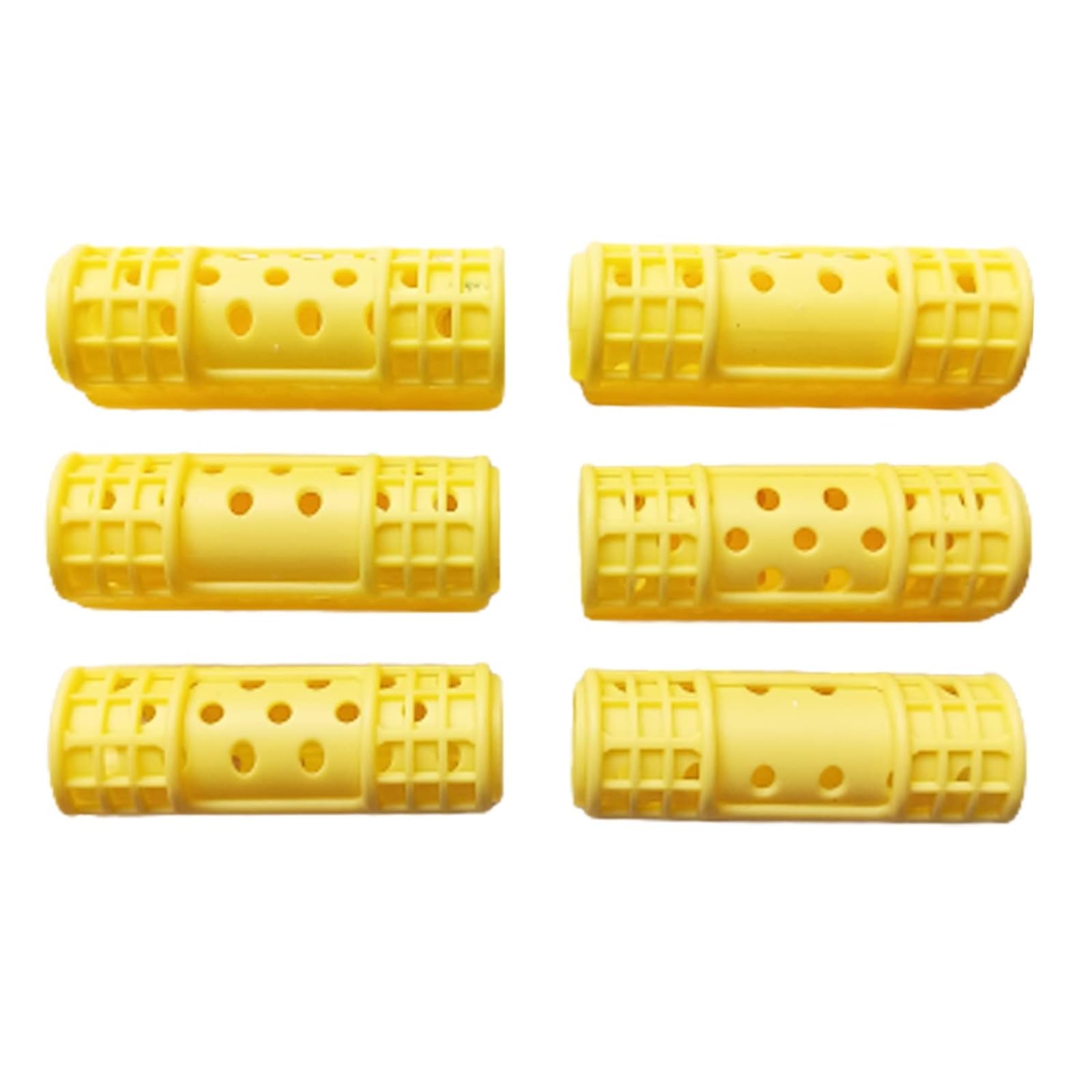 Professional Magnetic Hair Rollers Set - 6 Pcs Snap-on Plastic Curlers for Women & Girls (Yellow) | Heatless Curling Tools for Salon-Quality Hairstyling at Home, Perfect for Parties & Daily Styling