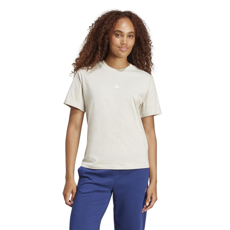 Adidas Women's Essentials Small Logo Cotton T-Shirt - Soft Casual Tee for Everyday Wear, Gym & Lounge