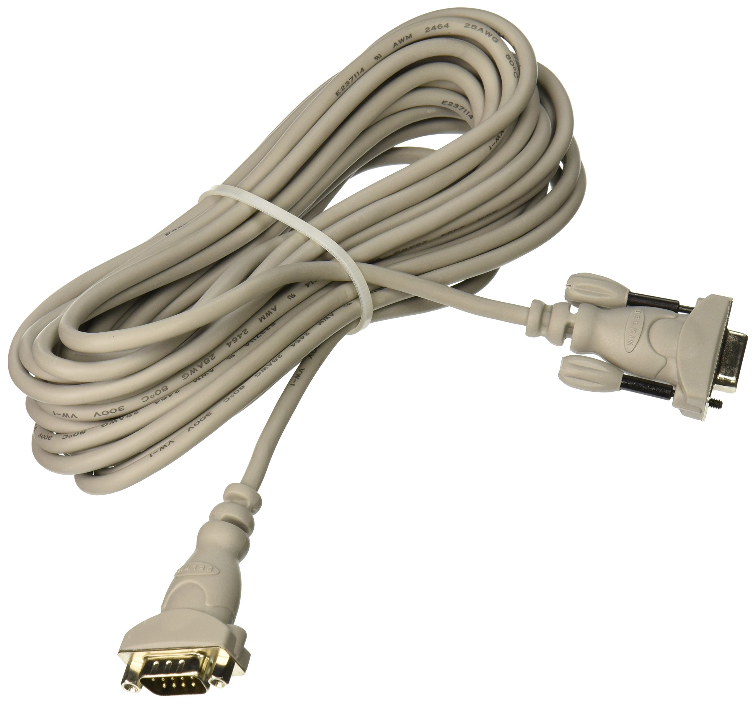 Belkin F2N209B25 25-Foot DB9 Male to DB9 Female Serial Extension Cable for Mouse, Monitor & Printer - Ideal for Office, Industrial & Home Computer Setup