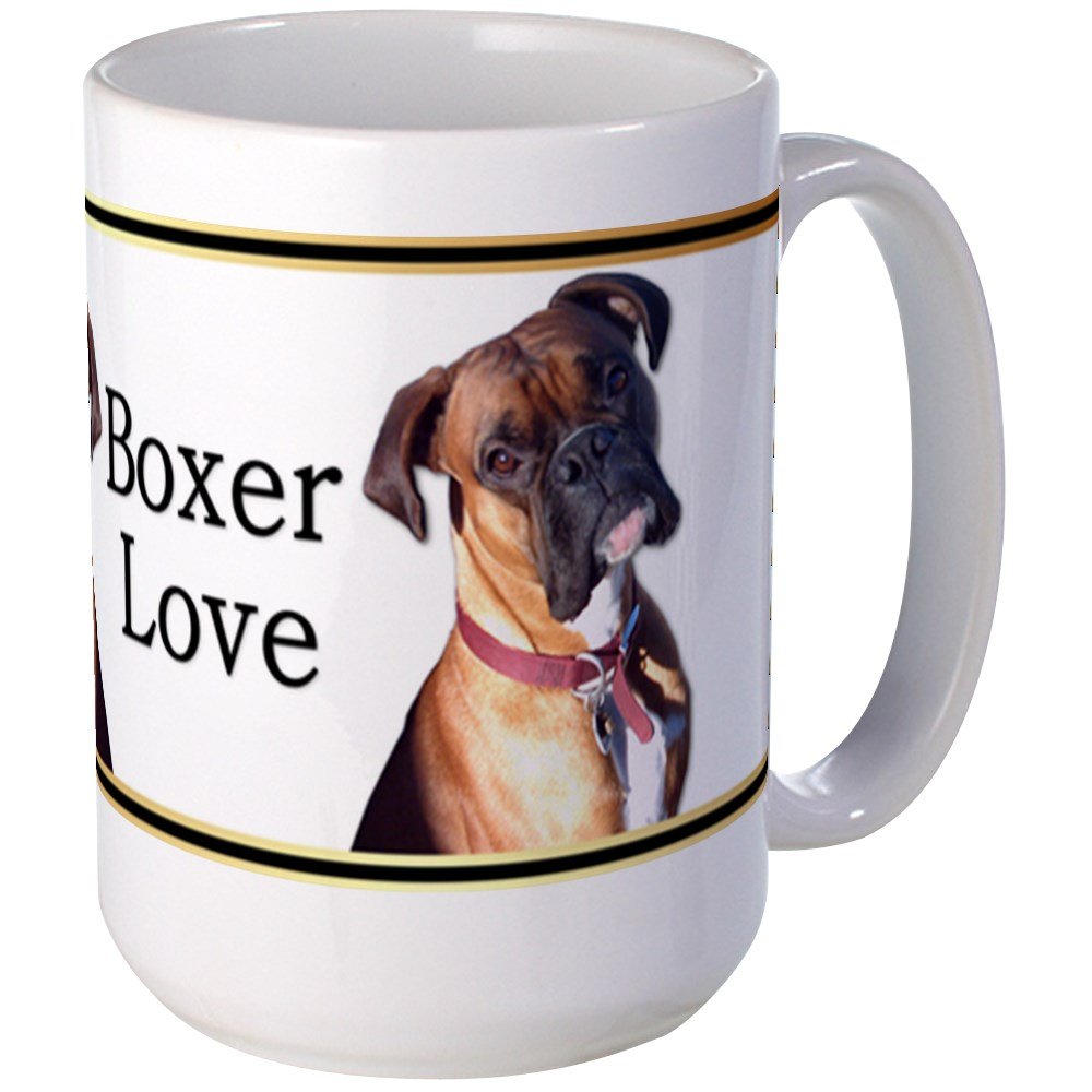Boxer Dog Large Coffee Mug - 15 oz White Ceramic Cup for Hot & Cold Drinks - Perfect for Home, Office, or Gift Giving