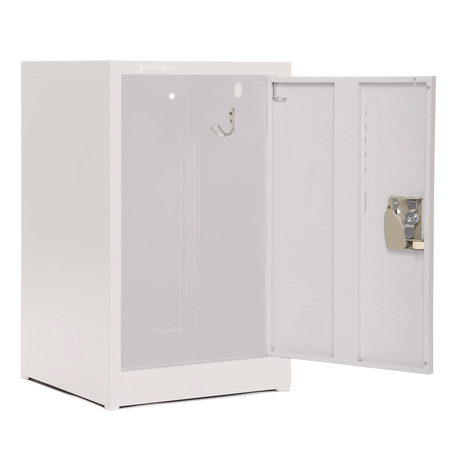 AdirOffice Steel Storage Locker - 1 Compartment, 15 x 15 x 24 Inches, White - Perfect for Office, School, Gym & Home Organization