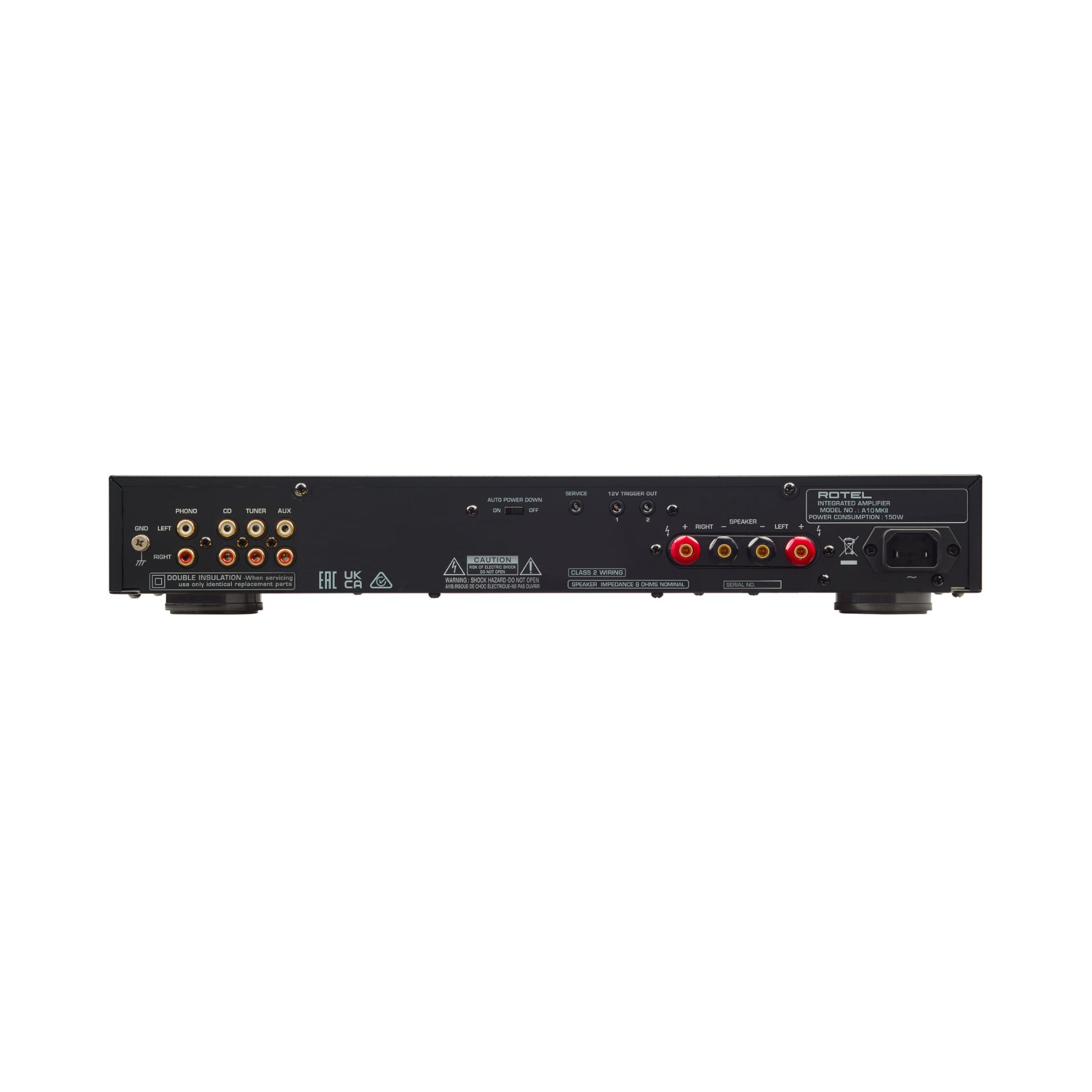 Rotel A10MK2 Integrated Stereo Amplifier - 40W x 2 Hi-Fi Audio Power for Home Theater & Music Listening | Perfect for Bookshelf Speakers & Vinyl Record Players