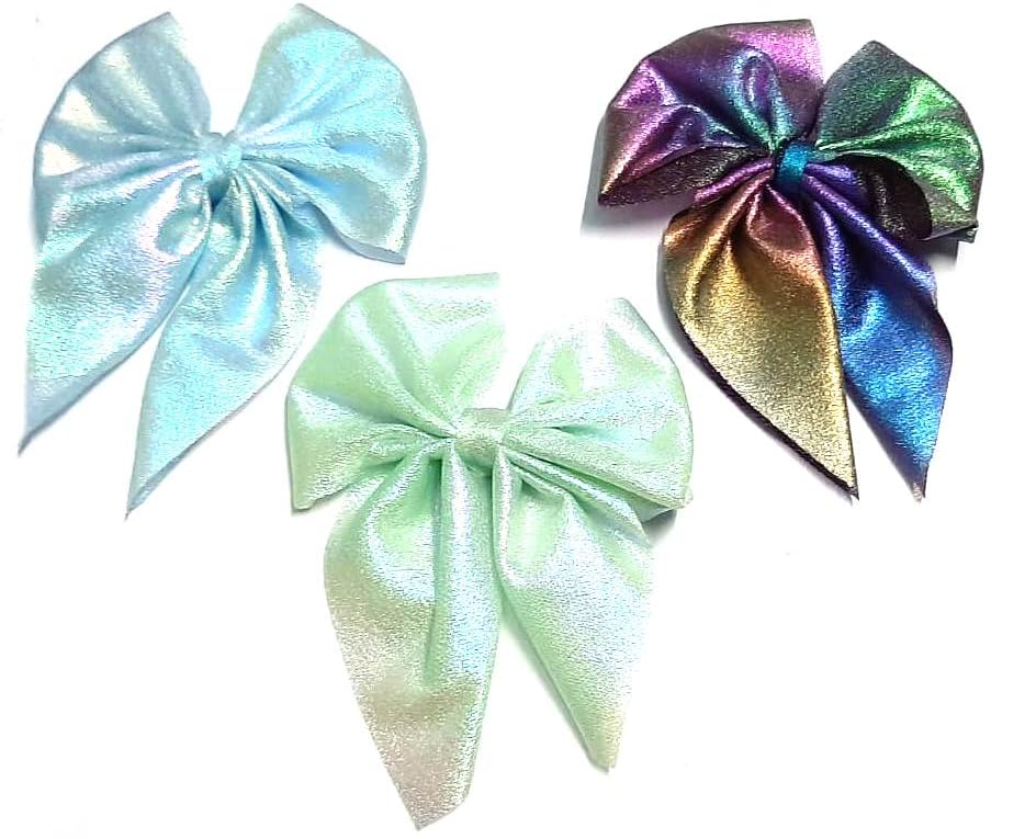 Blue & Multicolor Ribbon Bow Hair Clips for Women & Girls - Pack of 3 | Hair Barrettes for Party, Wedding, Prom & Daily Wear Accessories