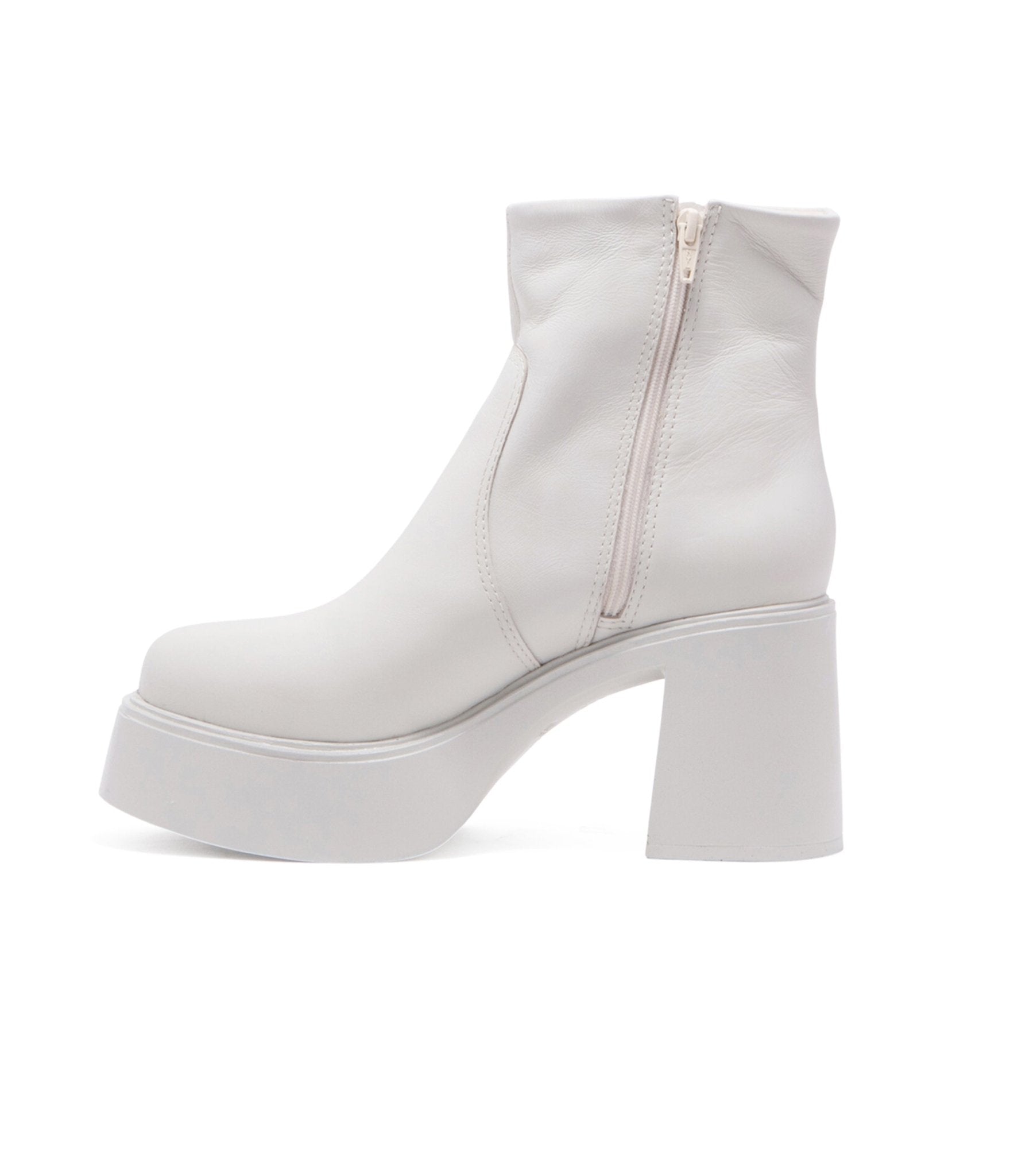 Chelsea Crew 1990s White Leather Platform Vanson Boots - Vintage 90s Chunky Heel Ankle Boots for Women | Retro Fashion, Party & Everyday Wear