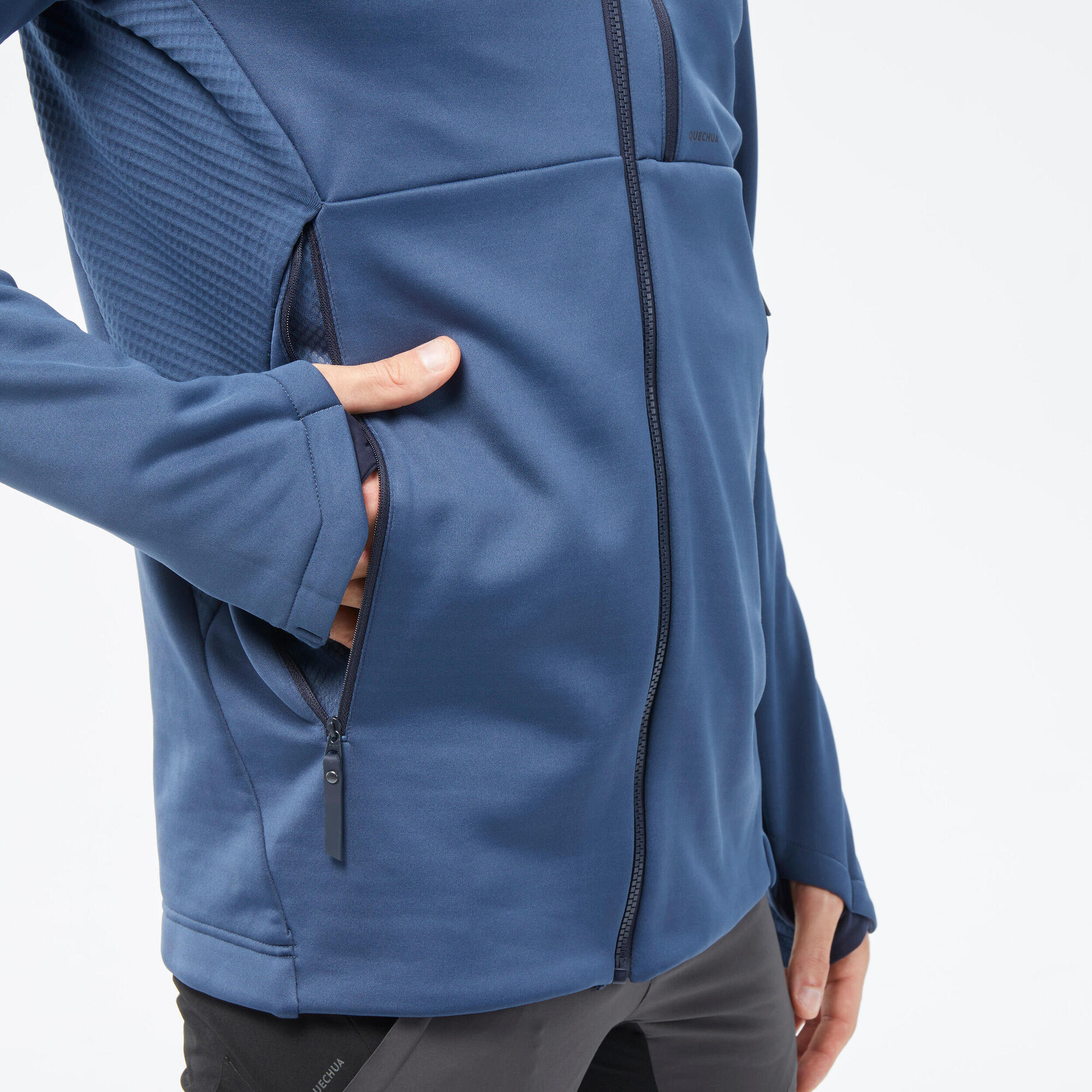 Quechua Men's MH520 Hooded Fleece Jacket for Hiking & Outdoor Adventures - Warm & Comfortable for Camping, Trekking & Winter Sports
