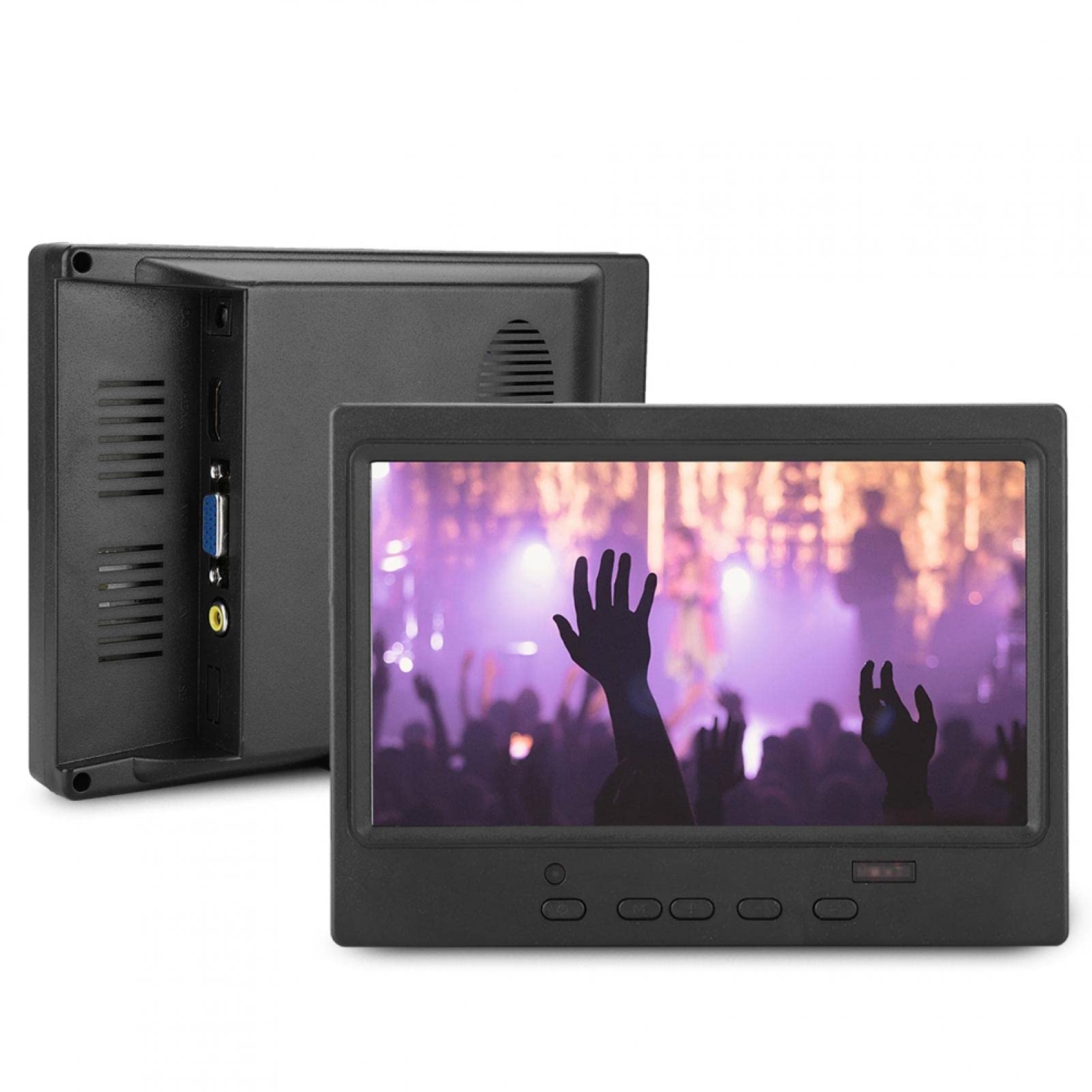 7 Inch Portable Monitor for Laptop - 1024x600 HD Display with HDMI/VGA/AV Inputs | Foldable Stand & US Plug | Perfect for Gaming, Work & Travel | Multi-Function Computer Screen for PC, Mac & Consoles