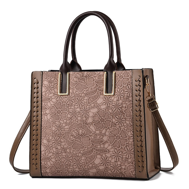 Stylish Women's Leather Tote Bag - Large Capacity Designer Shoulder Bag for Work, Travel & Everyday Use