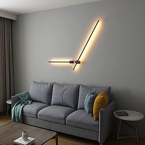 Modern LED Wall Light - 23.5 Inch Needle Sword Iron Sconce with Warm White Lighting | Minimalist Fixture for Lounge, Bedroom, and Hallway Decor