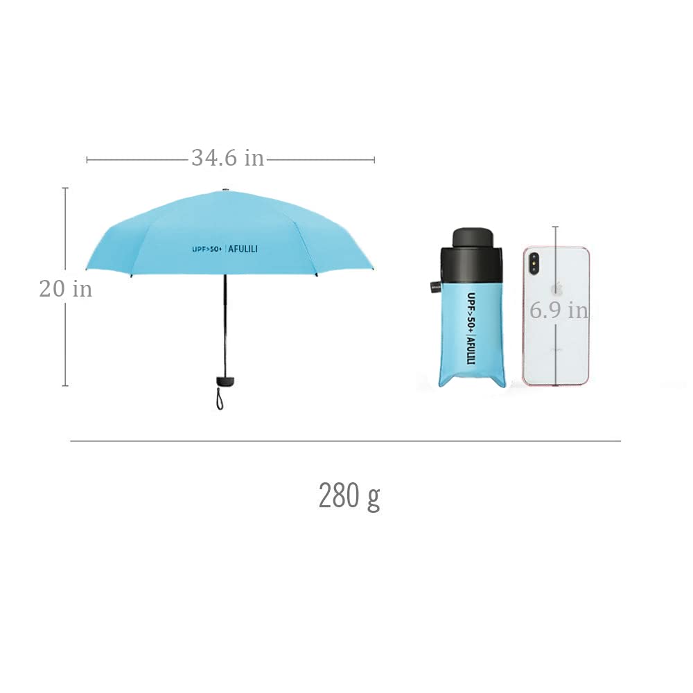 AFULILI Compact Travel Umbrella - UV Protection, Windproof, Lightweight & Portable - Perfect for Hiking, Beach, Commuting & Outdoor Activities - Sun & Rain Protection Umbrella for Women & Men