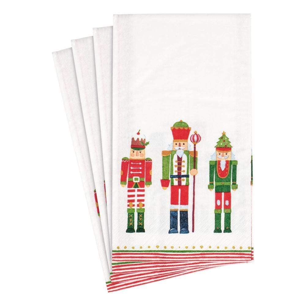 Caspari March of The Nutcrackers Holiday Paper Guest Towels & Christmas Napkins - 15 Pack | Festive Dinner Party & Holiday Table Decor