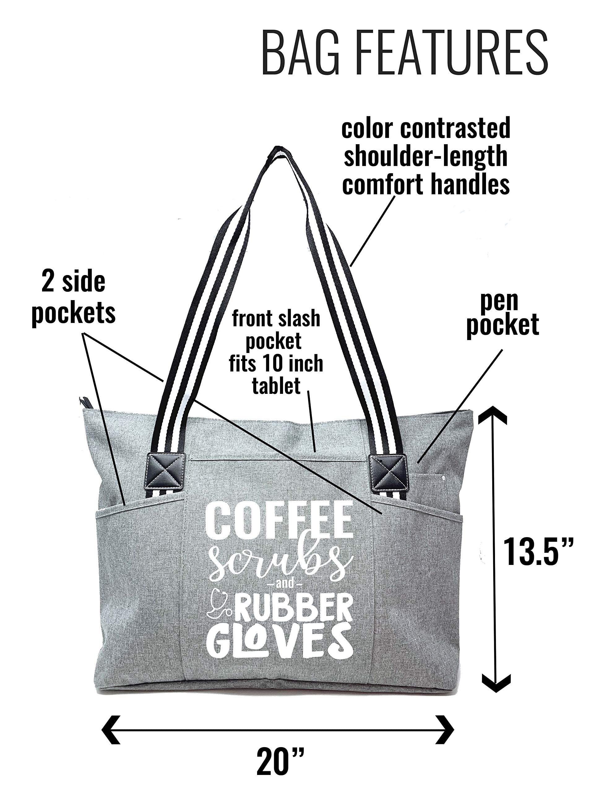 Professional Nurse Tote Bag for Women - Large Medical Work Bag with Zipper, Multiple Pockets & Durable Straps - Spacious Healthcare Essentials Organizer - Perfect for Nursing School, Hospital Shifts & Medical Professionals