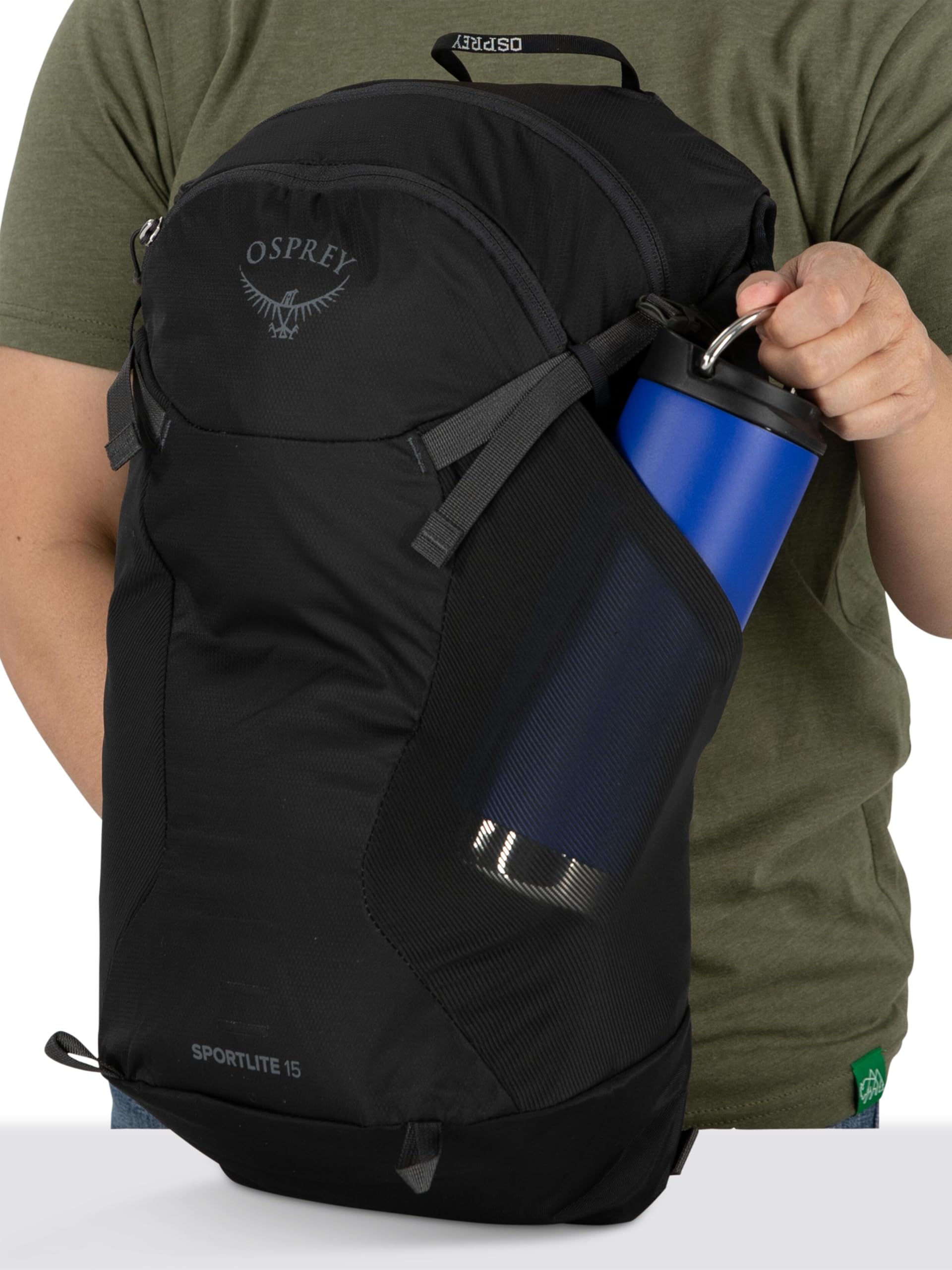 Osprey Sportlite 15L Unisex Hiking Backpack - Lightweight Daypack for Outdoor Adventures, Travel & Camping | Pine Leaf Green