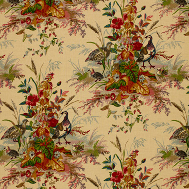 Quail Meadow Summer Schumacher Fabric - Premium Upholstery & Home Decor Fabric for Sofas, Chairs & Curtains