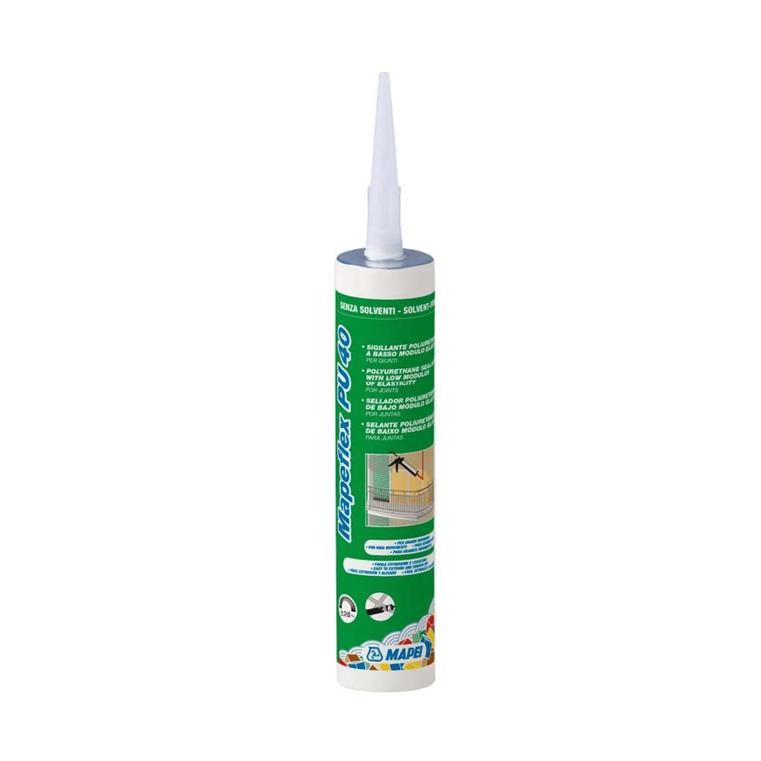 Mapei Mapeflex PU 40 600ml Grey Polyurethane Sealant for Construction & Waterproofing - Ideal for Joints, Cracks & Gaps in Concrete, Wood & Metal Surfaces