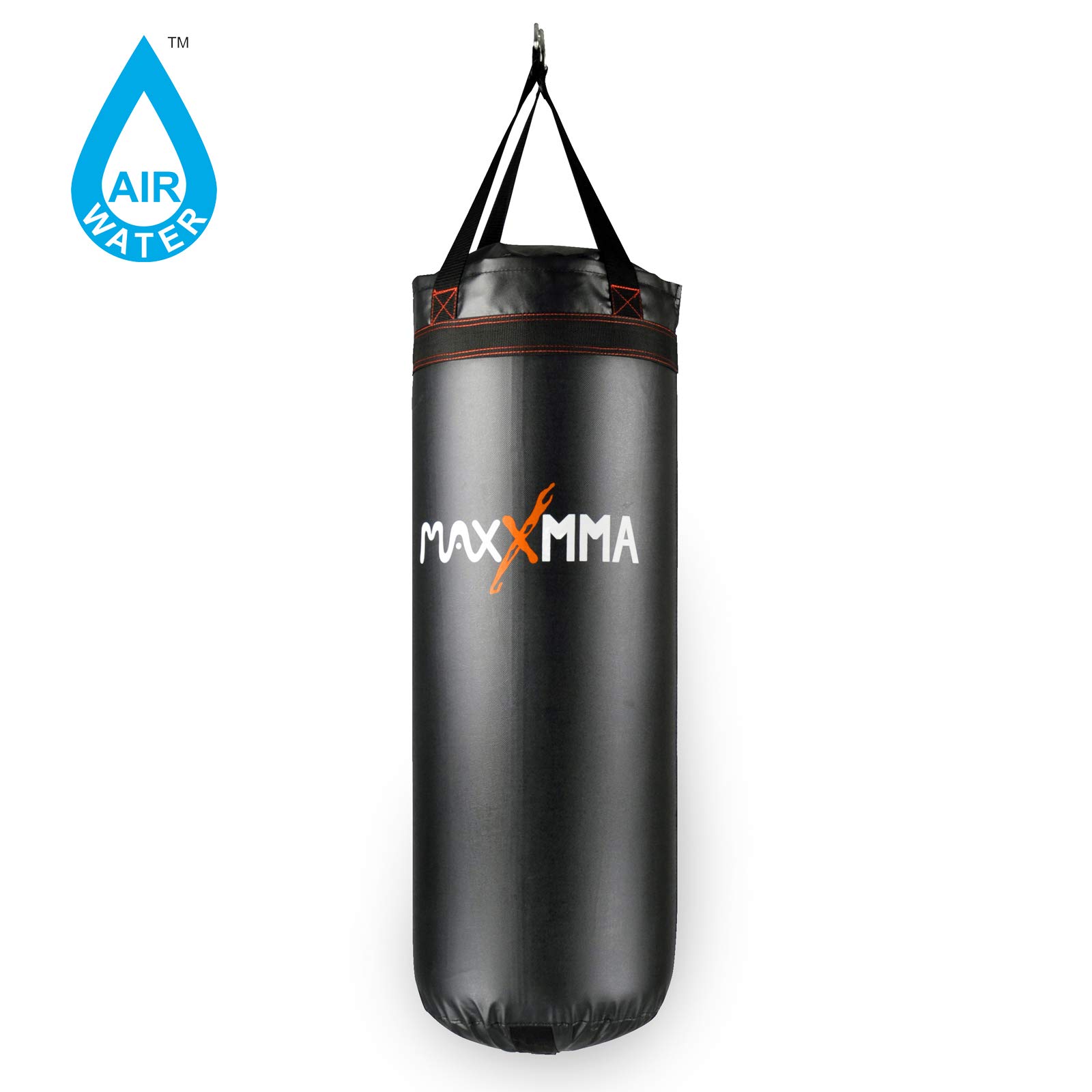 MaxxMMA 3 ft Heavy Punching Bag for MMA & Boxing - Adjustable 70-120 lbs - Water or Air Filled - Ideal for Home Gym, Training & Fitness Workouts