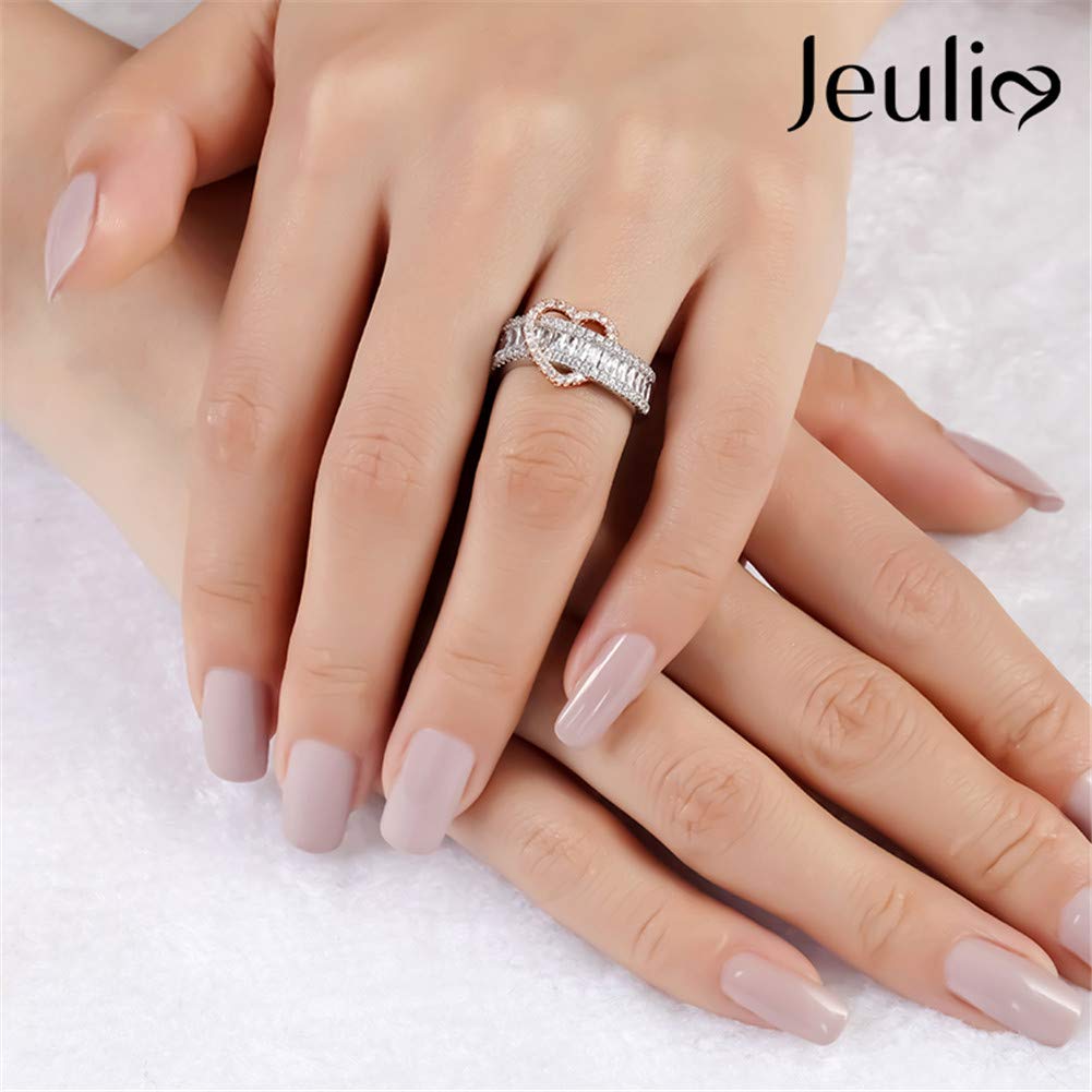 3.5 Carat Heart Cut Diamond Engagement Ring for Women - 925 Sterling Silver Two Tone Wedding Band with Halo CZ Solitaire - Anniversary Promise Ring Gift Set with Jewelry Box (Perfect for Proposals, Weddings & Romantic Occasions)