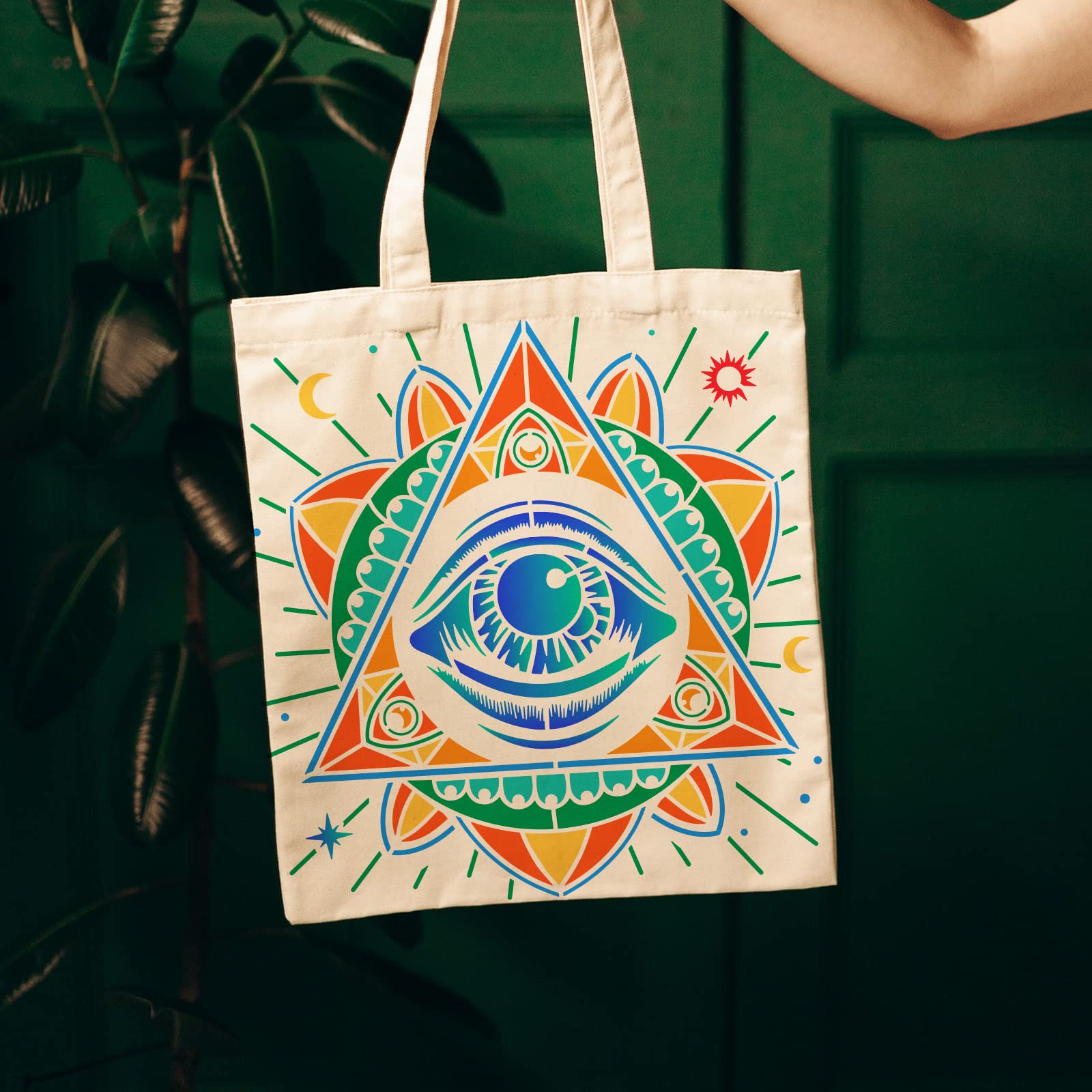 FINGERINSPIRE All Seeing Eye Painting Stencil 11.8x11.8 Inch - Pyramid Symbol, Eye of Providence Stencil for Wall Art, Wood Decor, Scrapbooking | Masonic, Spiritual & Esoteric Designs for DIY Projects & Home Decoration