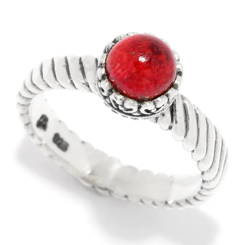 Exquisite Comet Ring with Coral Gemstone - Elegant Handmade Jewelry for Women | Perfect for Weddings, Parties & Special Occasions